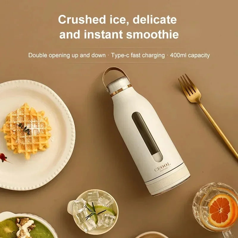 400ml Portable USB Rechargeable Juicer Blender Cup – 80W Smoothie Maker