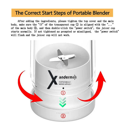 Mini Portable Blender 350ml – USB Rechargeable Juicer Cup